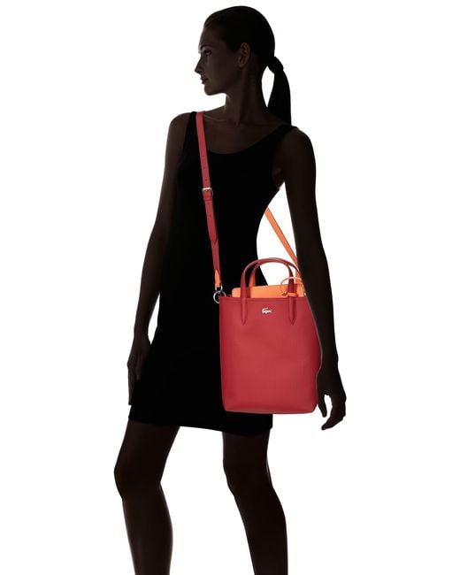 Lacoste Anna Vertical Shopping Tote Bag in Red Lyst