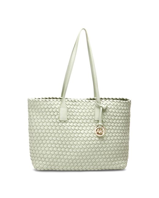 Anne Klein Natural Woven Tote With Pouch