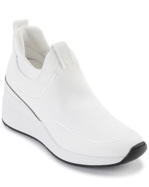 DKNY White Pecola Slip On Wedge Sneaker