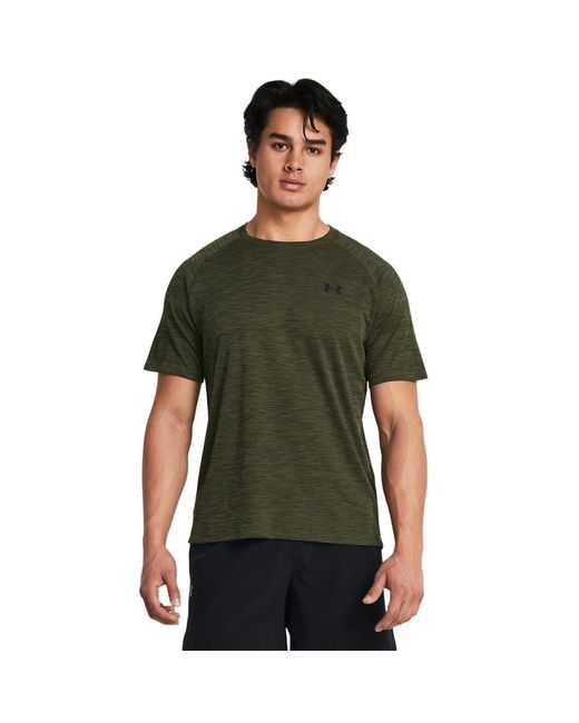 Under Armour Green S Tech Textured Short Sleeve T-shirt for men