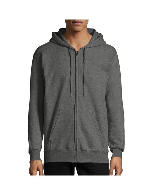 hanes gray zip up