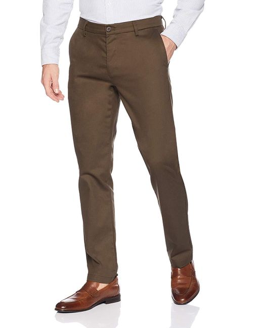 Dockers Gray Slim Fit Signature Khaki Lux Cotton Stretch Pants for men