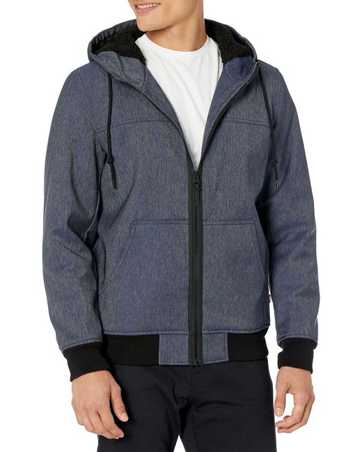 Levi's Soft Shell Sherpa Lined Hooded Bomber Jacket in Denim Heather (Blue)  for Men - Save 13% - Lyst