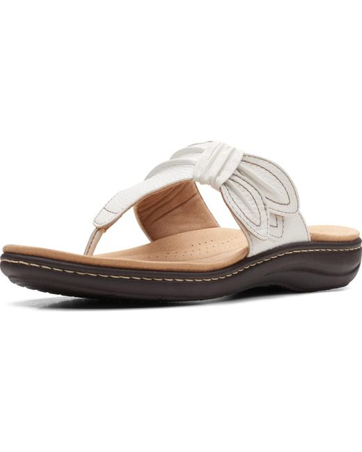 Clarks Laurieann Rae Flat Sandal in White Leather (Black) for Men - Lyst
