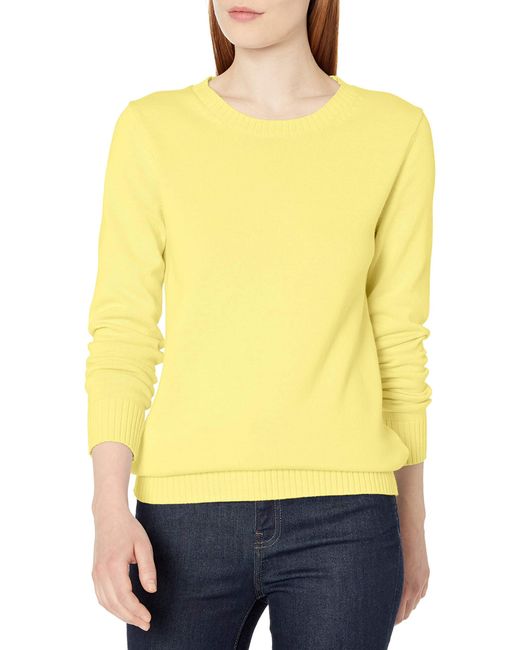Amazon Essentials 100 Cotton Crewneck Sweater in Yellow Lyst