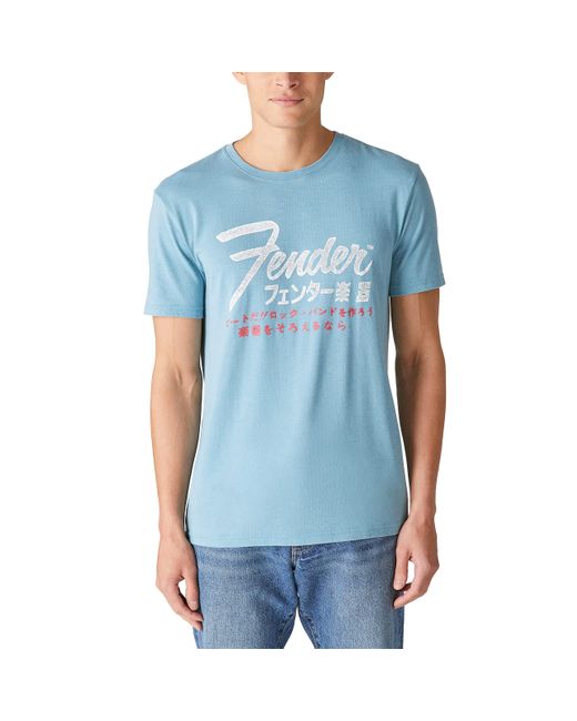 Lucky Brand Blue Fender Graphic Tee for men