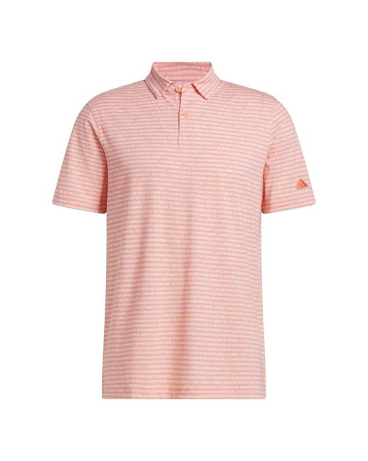 Adidas Pink Golf S Go-to Stripe Polo Shirt for men