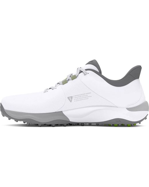 Under Armour White Drive Pro Spikeless Wide Golf Shoe, for men