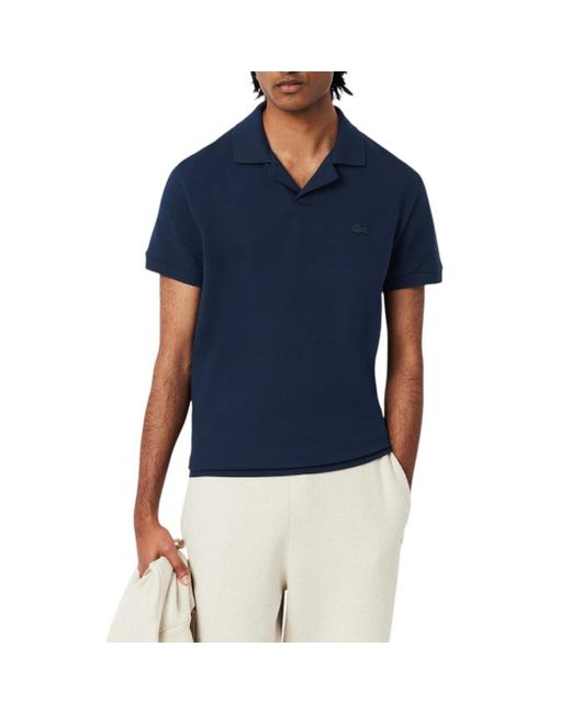 Lacoste Blue Classic Fit Buttonless Polo for men
