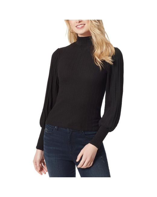 Jessica Simpson Black Kaye Mock Neck Long Sleeve Knit Top
