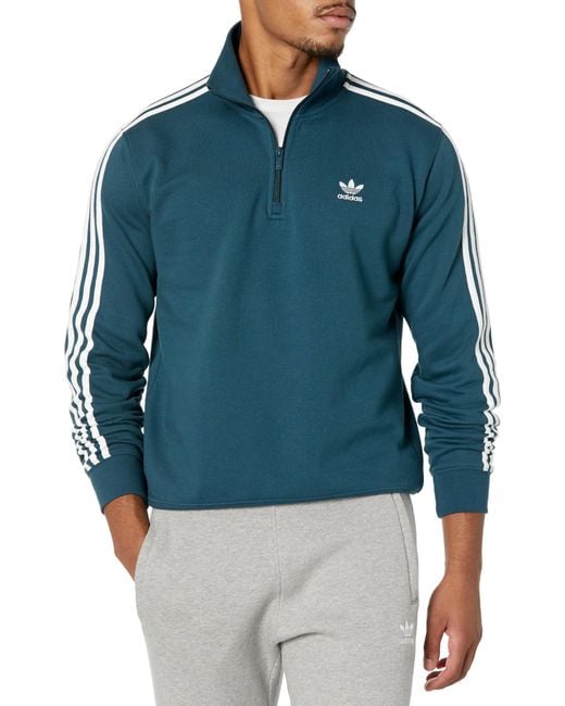 adidas Originals Mens Adicolor Classics 3-stripe Half-zip Sweatshirt Arctic  Night/white Medium in Blue for Men | Lyst