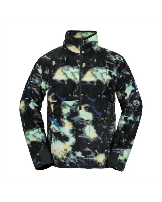 Volcom Green Polar Fleece Mock Neck 1/2 Zip Snowboard Ski Baselayer for men