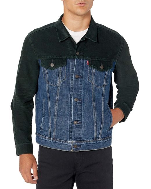 Levi's , Original Trucker Jacket, Green Cord And Indigo Denim, X-small in  Blue for Men - Save 71% | Lyst