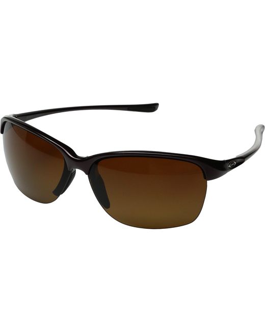Oakley Black Raspberry Spritzer Brown Gradient Polarized Unstoppable Rimless Sunglasses