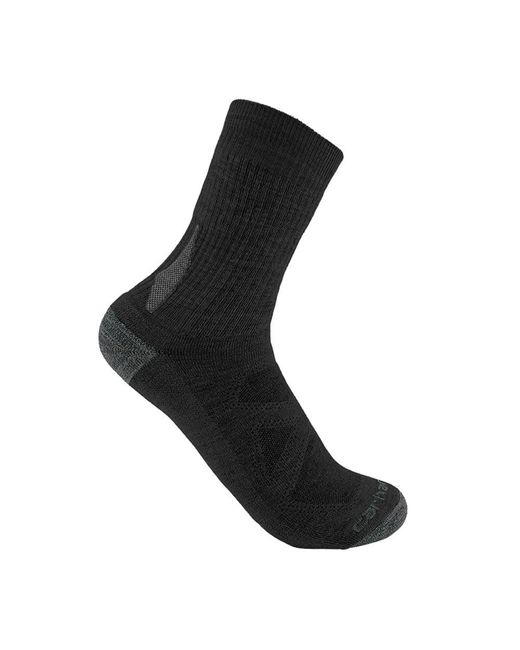 Carhartt Black Heavyweight Merino Wool Blend Short Crew Sock for men