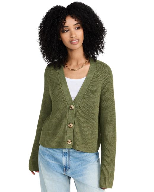 Velvet By Graham u0026 Spencer Marilyn Engineered Stitches Cardigan in Green |  Lyst
