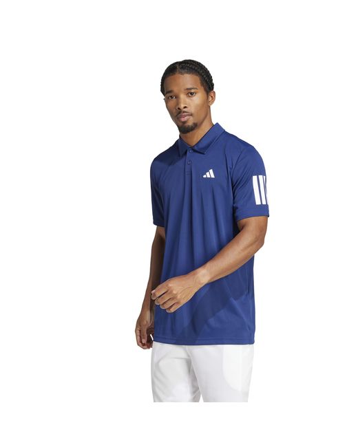 Adidas Blue Club Tennis Climacool 3-stripes Polo Shirt for men