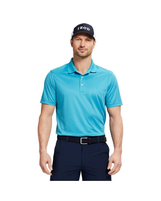 Izod Blue Performance Golf Grid Polo for men