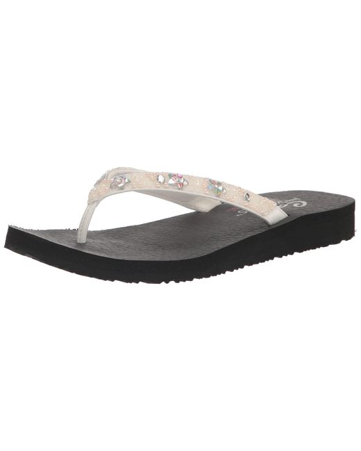 Skechers Meditationdancing Daisy Flipflop in Black Lyst
