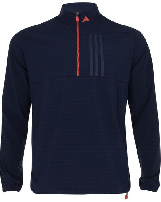 Adidas Blue Ultimate365 Tour Wind.rdy Half Zip Golf Pullover Jacket for men