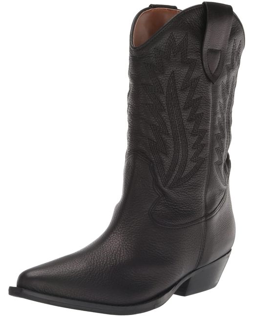 Marc Fisher Natara Western Boot in Black Leather (Black) | Lyst
