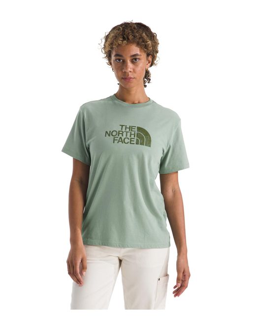 The North Face Green Evolution Regenerative Ink Half Dome Short-sleeve Tee | Cotton Shirt With Logo Graphic