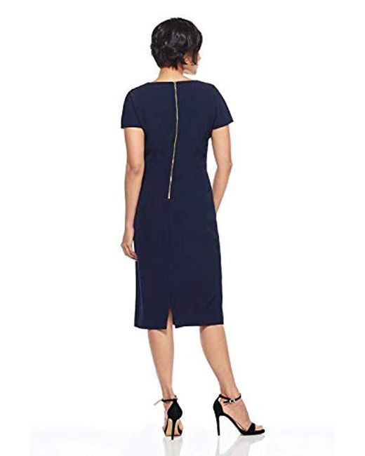 Maggy London Synthetic Dream Crepe Sheath Dress in Navy