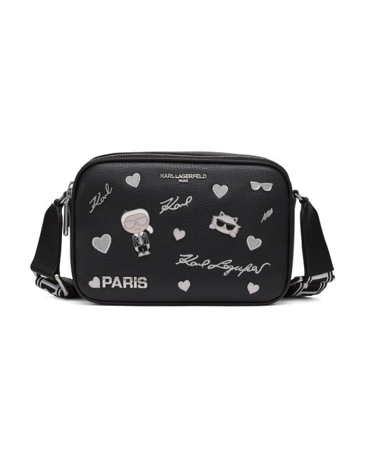 Karl Lagerfeld Black Paris Maybelle Pin Crossbody