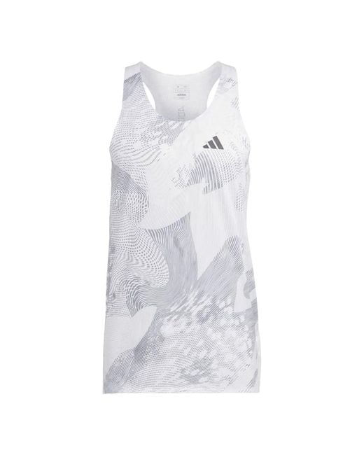 adidas Adizero Singlet in White for Men | Lyst