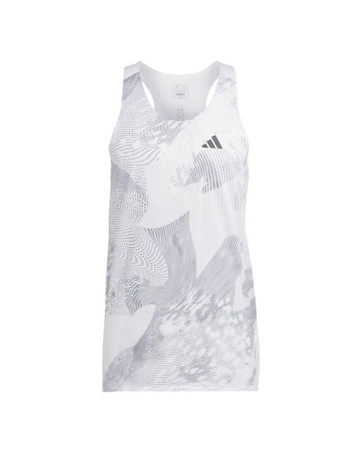 adidas Adizero Singlet in White for Men | Lyst