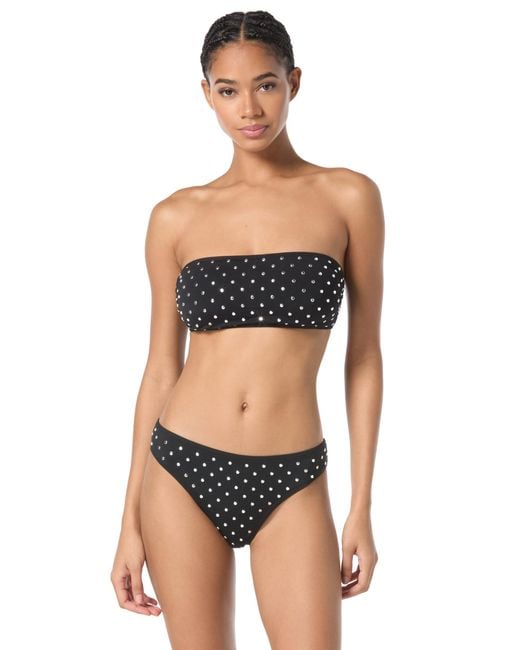 Michael Kors Black Swimwear Studded Solids Bandeau Top