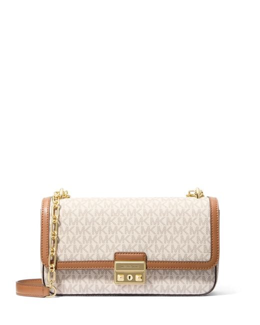 Michael Kors Natural Tribeca Large Convertible Chain Shoulder Bag