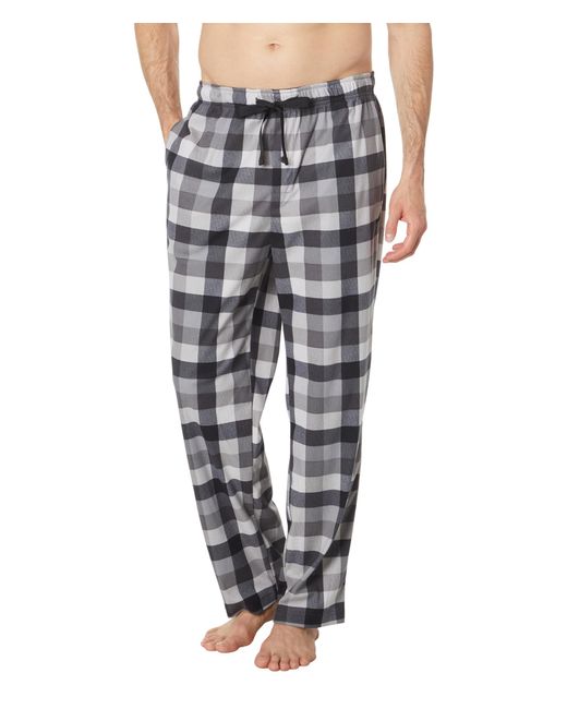 Nautica Gray Sustainably Crafted Plaid Fleece Sleep Pant for men