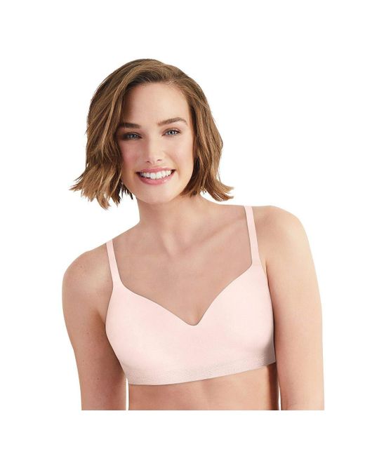 Hanes Pink Ultimate No Dig With Lift Support Wirefree Bra Dhhu41