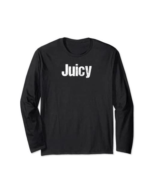 Juicy Couture Black Juicy Curvy Thic Thick Thicc Plump Bbw Brat Bratty Long Sleeve T-shirt