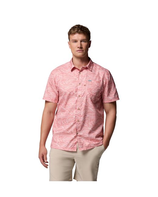 Columbia Pink S Pfg Super Slack Tide Camp Shirt for men