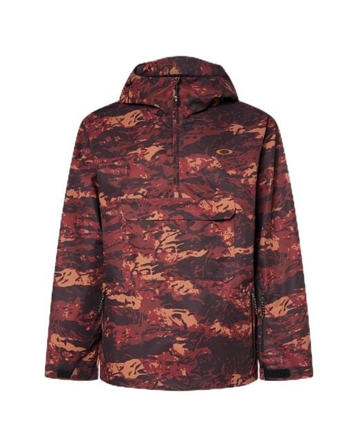 Oakley Red Divisional Recycled Shell Anorak Jacket for men