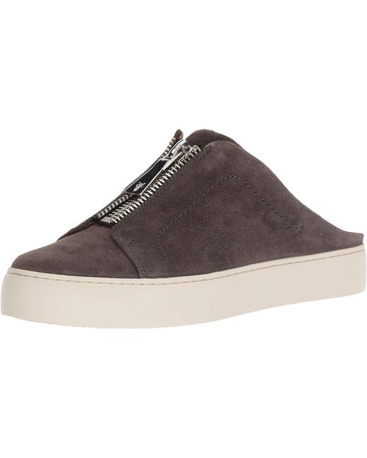 frye leather zip mules