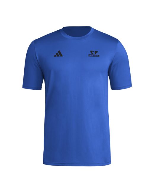 Adidas Blue Standard Local Warp Pre-game Short Sleeve T-shirt for men