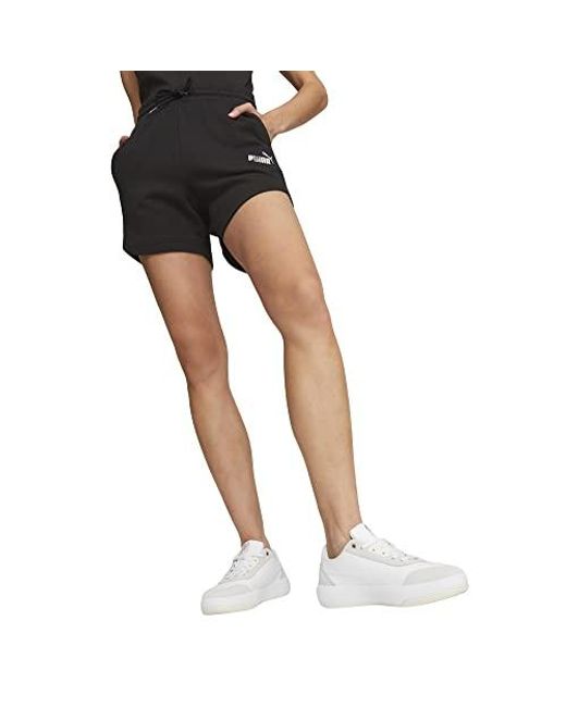 PUMA Essentials Love 5" High Waist Shorts in Black | Lyst