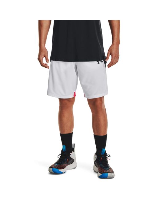 Under Armour White Baseline Basketball 10-inch Shorts, for men