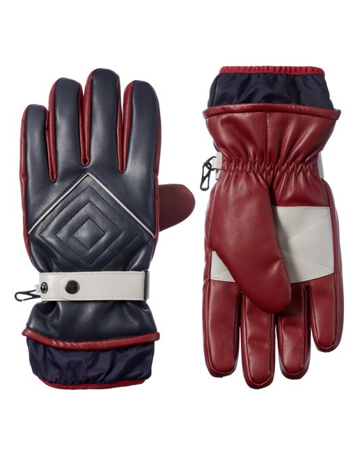Isotoner Multicolor 's Lined Alpine Faux Leather Glove for men