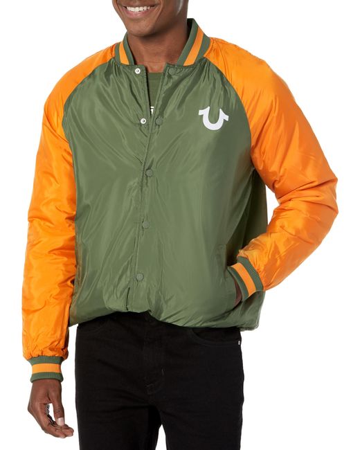True Religion Green Coaches Bomber Jacket Nylon for men