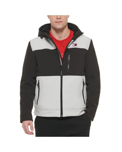 Tommy Hilfiger Gray Soft Shell Sherpa Lined Performance Jacket for men