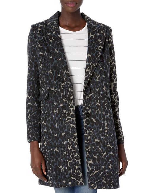 Kensie Black Casual Wool Coat
