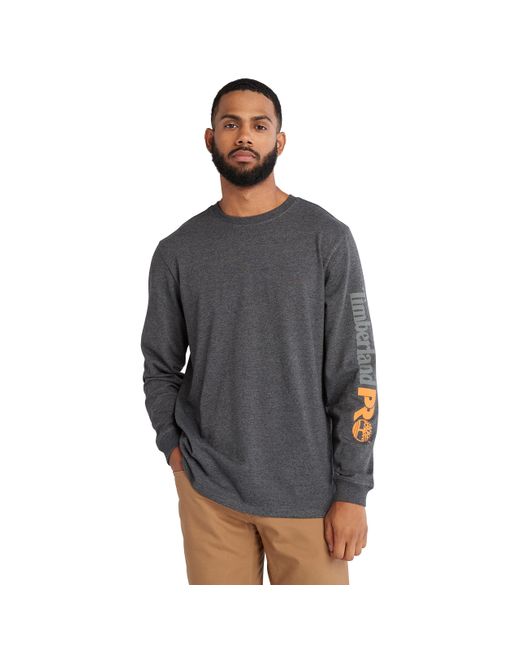 Timberland Gray Core Logo Long-sleeve T-shirt