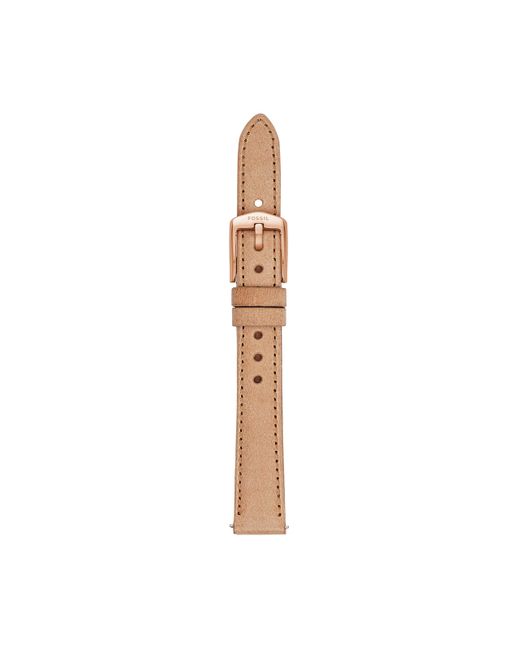 Fossil 14mm Leather Interchangeable Watch Band Strap in Dark Beige