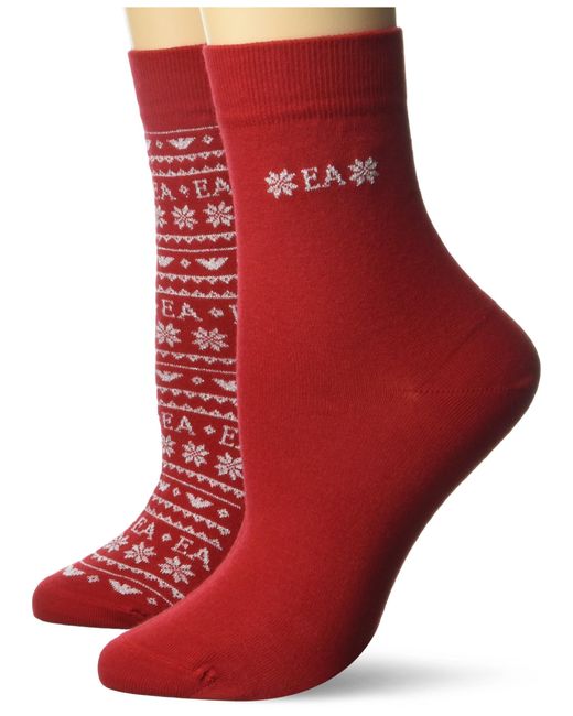 Emporio Armani Red 2 Pack Short Socks