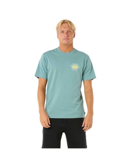 Rip Curl Blue Relaxed Fit Logo Crew T-shirt for men