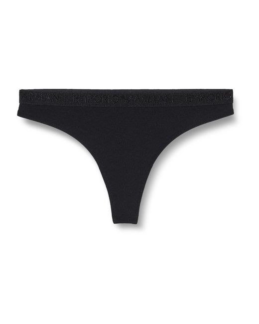 Emporio Armani Black Iconic Microfiber Logoband 2er-Pack Tanga